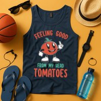 Groovy Tomato Lover Vegan Feeling Good From My Head Tomatoes Tank Top