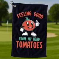 Groovy Tomato Lover Vegan Feeling Good From My Head Tomatoes Golf Towel