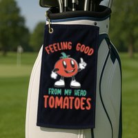 Groovy Tomato Lover Vegan Feeling Good From My Head Tomatoes Golf Towel