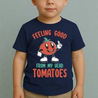 Groovy Tomato Lover Vegan Feeling Good From My Head Tomatoes Toddler T-Shirt