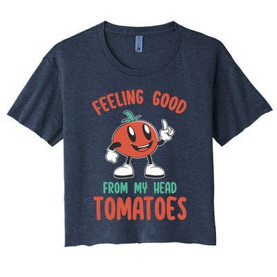 Groovy Tomato Lover Vegan Feeling Good From My Head Tomatoes Crop Top