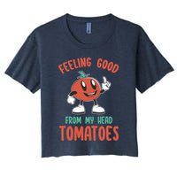 Groovy Tomato Lover Vegan Feeling Good From My Head Tomatoes Crop Top