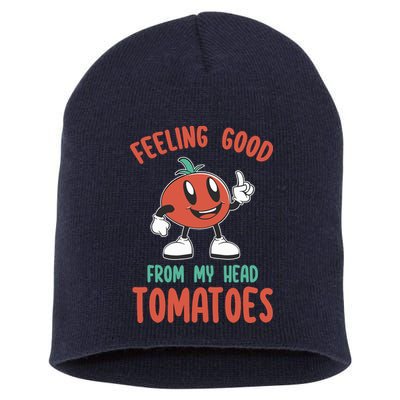Groovy Tomato Lover Vegan Feeling Good From My Head Tomatoes Short Acrylic Beanie