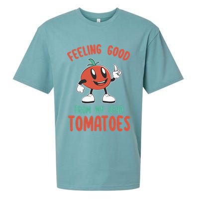 Groovy Tomato Lover Vegan Feeling Good From My Head Tomatoes Sueded Cloud Jersey T-Shirt