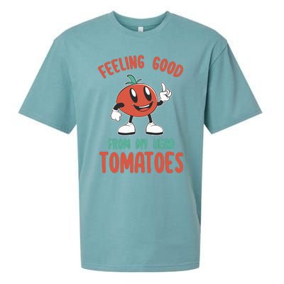 Groovy Tomato Lover Vegan Feeling Good From My Head Tomatoes Sueded Cloud Jersey T-Shirt