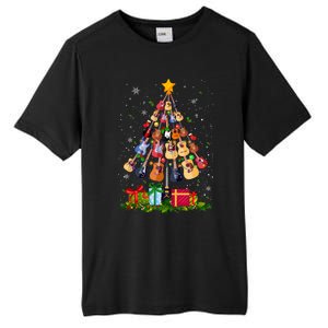 Guitar Tree Lights Christmas Pajamas Guitar Lovers Xmas Gift Tall Fusion ChromaSoft Performance T-Shirt