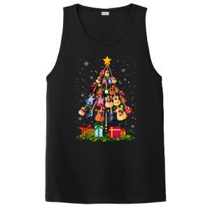 Guitar Tree Lights Christmas Pajamas Guitar Lovers Xmas Gift PosiCharge Competitor Tank