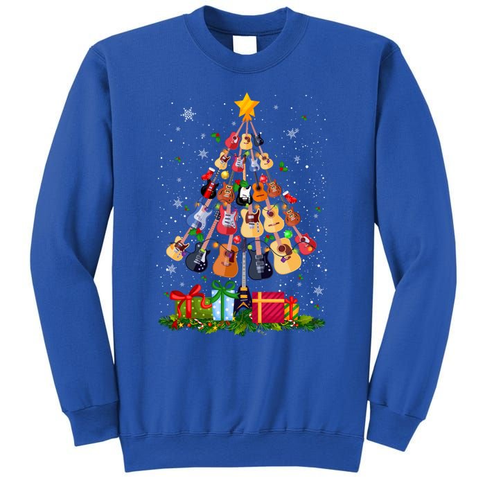 Guitar Tree Lights Christmas Pajamas Guitar Lovers Xmas Gift Sweatshirt