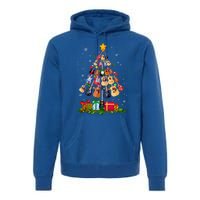 Guitar Tree Lights Christmas Pajamas Guitar Lovers Xmas Gift Premium Hoodie