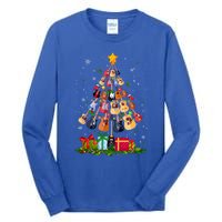 Guitar Tree Lights Christmas Pajamas Guitar Lovers Xmas Gift Tall Long Sleeve T-Shirt