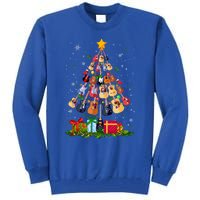 Guitar Tree Lights Christmas Pajamas Guitar Lovers Xmas Gift Tall Sweatshirt