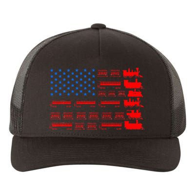 Great Train Lover Design Model Trains United States Flag Yupoong Adult 5-Panel Trucker Hat