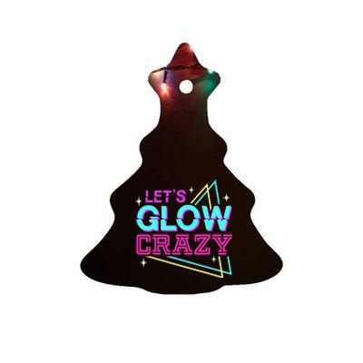 Group Team Lets A Glow Crazy Retro Colorful Ceramic Tree Ornament