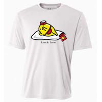 Gudetama The Lazy Egg Diner Server Break Time Cooling Performance Crew T-Shirt