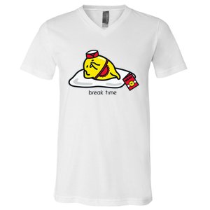 Gudetama The Lazy Egg Diner Server Break Time V-Neck T-Shirt