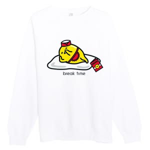 Gudetama The Lazy Egg Diner Server Break Time Premium Crewneck Sweatshirt