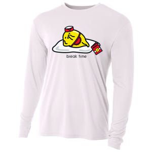 Gudetama The Lazy Egg Diner Server Break Time Cooling Performance Long Sleeve Crew