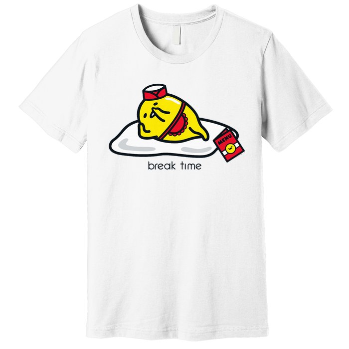 Gudetama The Lazy Egg Diner Server Break Time Premium T-Shirt