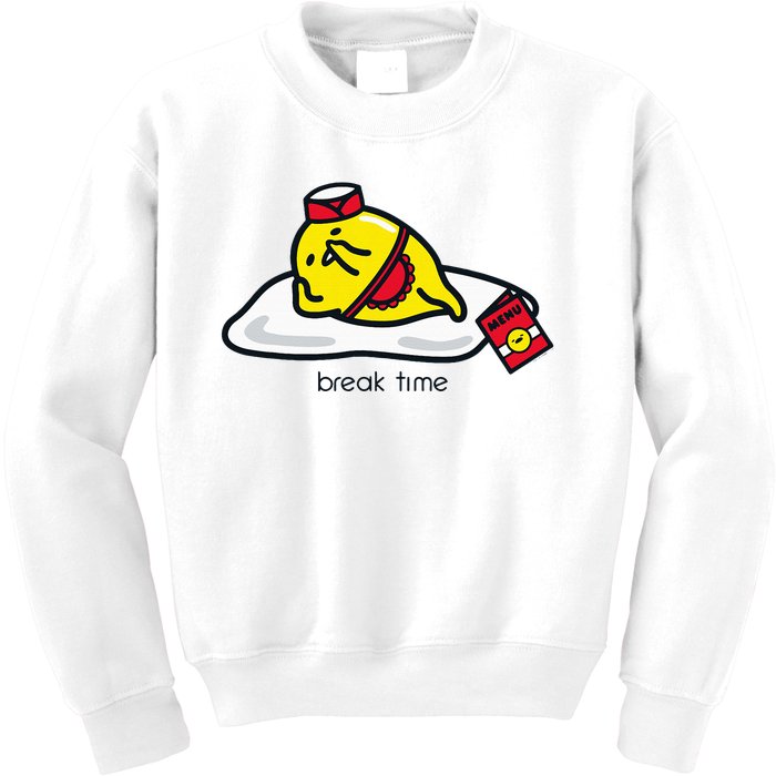 Gudetama The Lazy Egg Diner Server Break Time Kids Sweatshirt