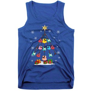 Guitar Tree Lights Christmas Pajamas Guitar Lovers Xmas Tree Cool Gift Tank Top