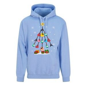 Guitar Tree Lights Christmas Pajamas Guitar Lovers Xmas Tree Cool Gift Unisex Surf Hoodie