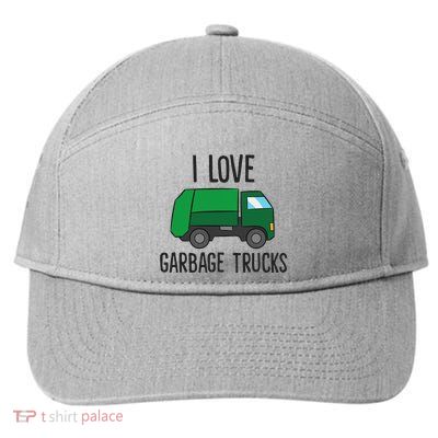 Garbage Truck Lover I Love Garbage Trucks 7-Panel Snapback Hat