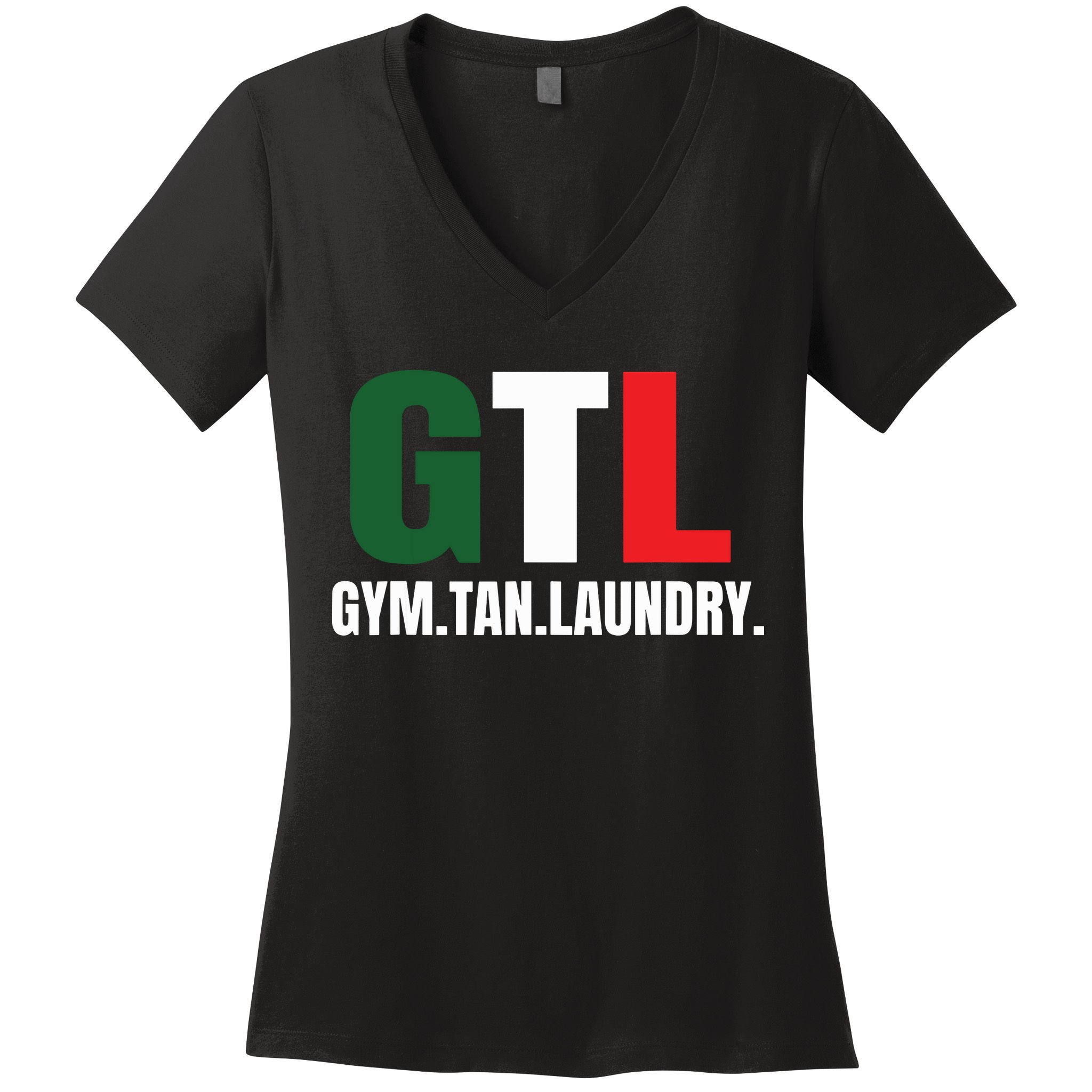 Gym Tan Laundry Gtl New Jersey Garden Nj Shore Italian Flag Women's V-Neck T-Shirt