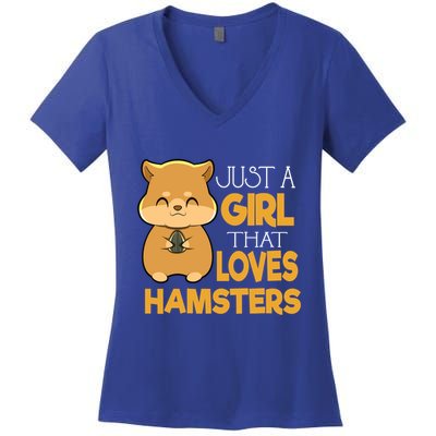 Girl That Loves Hamsters Gift Women's V-Neck T-Shirt