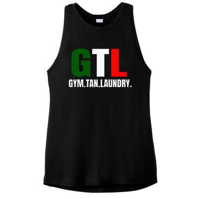 Gym Tan Laundry GTL New Jersey Garden NJ Shore Italian Flag Ladies PosiCharge Tri-Blend Wicking Tank