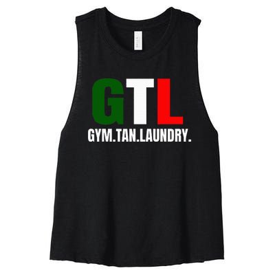 Gym Tan Laundry GTL New Jersey Garden NJ Shore Italian Flag Women's Racerback Cropped Tank