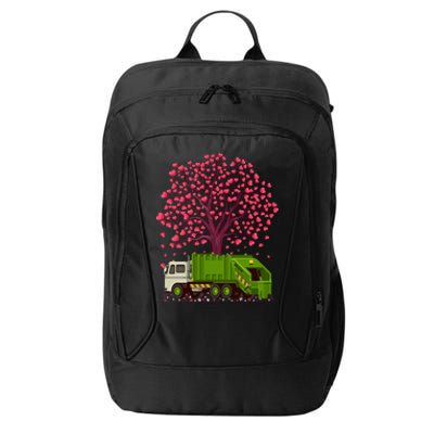 Garbage Truck Lover Heart Tree Garbage Truck Valentine's Day Cute Gift City Backpack