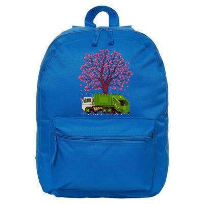 Garbage Truck Lover Heart Tree Garbage Truck Valentine's Day Cute Gift 16 in Basic Backpack