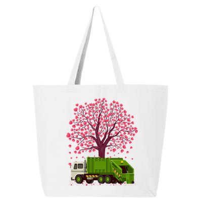 Garbage Truck Lover Heart Tree Garbage Truck Valentine's Day Cute Gift 25L Jumbo Tote