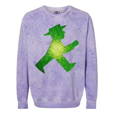 Green Traffic Light Man Ampelmann GrüN Colorblast Crewneck Sweatshirt