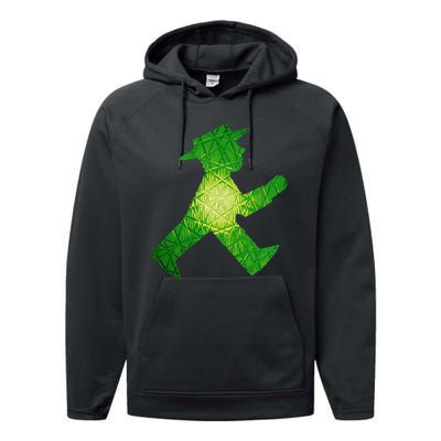 Green Traffic Light Man Ampelmann GrüN Performance Fleece Hoodie