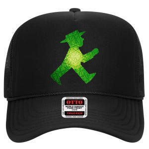 Green Traffic Light Man Ampelmann GrüN High Crown Mesh Back Trucker Hat