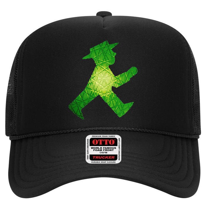 Green Traffic Light Man Ampelmann GrüN High Crown Mesh Back Trucker Hat