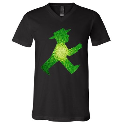 Green Traffic Light Man Ampelmann GrüN V-Neck T-Shirt