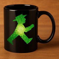 Green Traffic Light Man Ampelmann GrüN 11oz C Handle Ceramic Mug