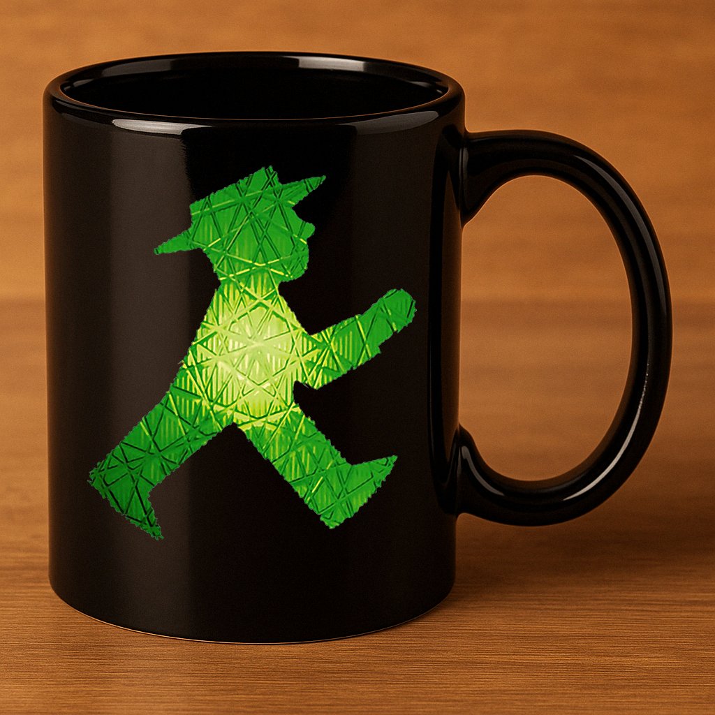 Green Traffic Light Man Ampelmann GrüN 11oz C Handle Ceramic Mug