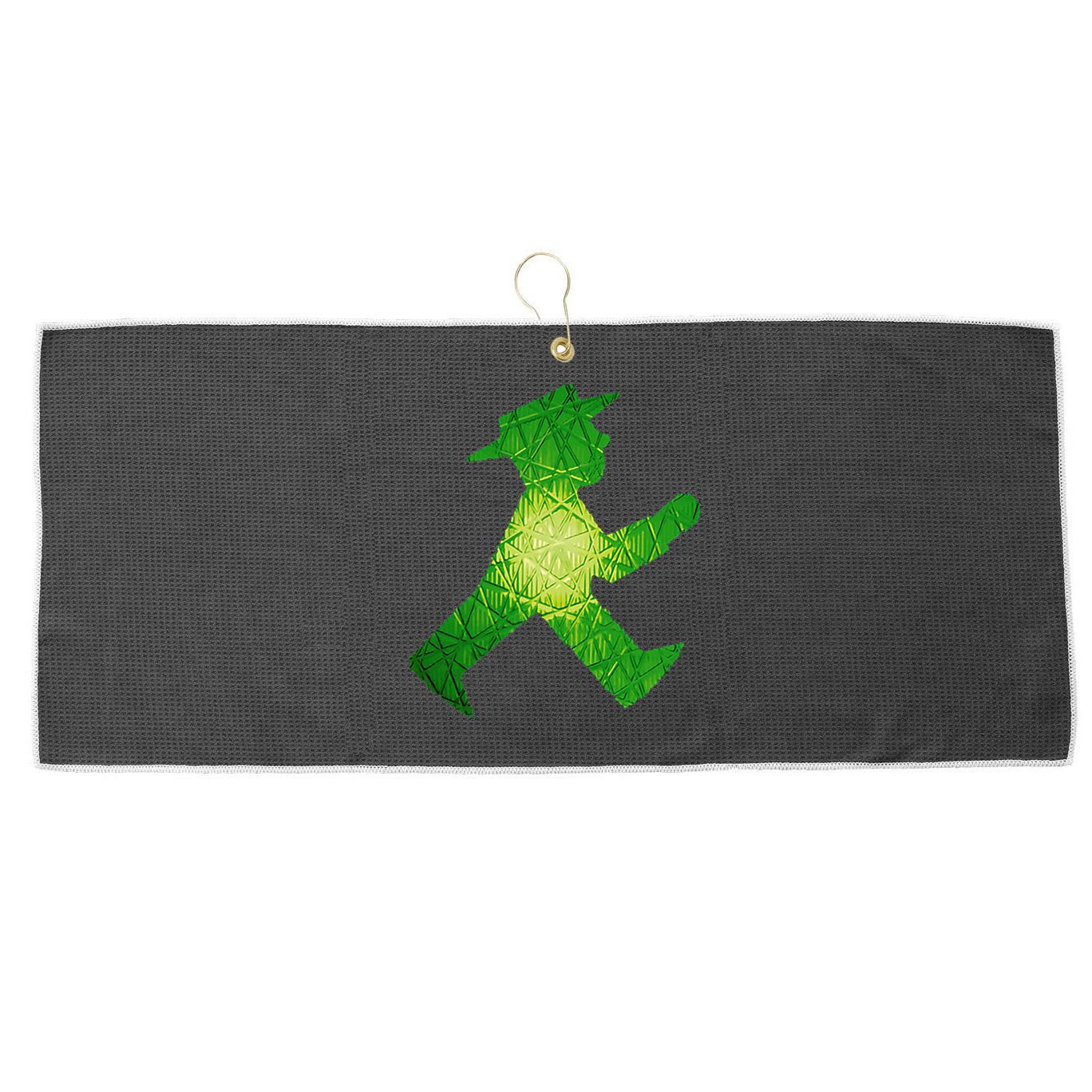 Green Traffic Light Man Ampelmann GrüN Large Microfiber Waffle Golf Towel