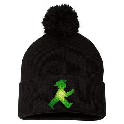 Green Traffic Light Man Ampelmann GrüN Pom Pom 12in Knit Beanie