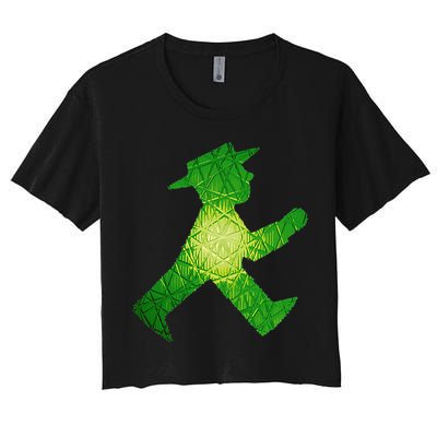 Green Traffic Light Man Ampelmann GrüN Crop Top