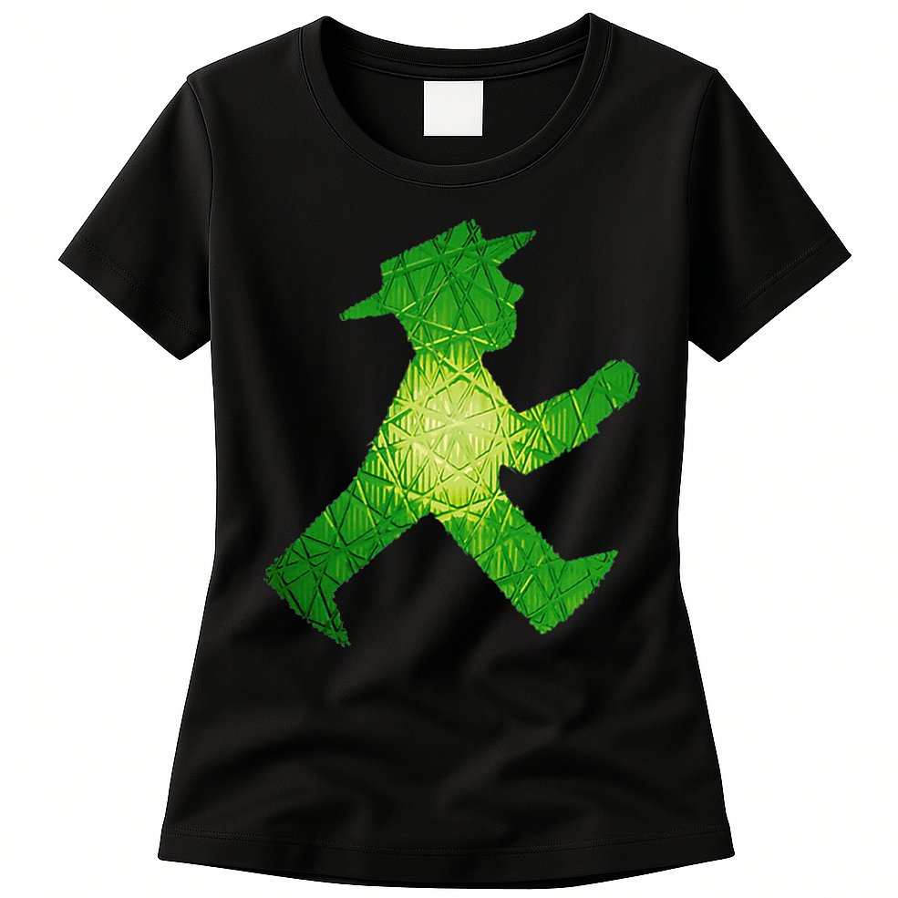 Green Traffic Light Man Ampelmann GrüN Womens T-Shirt
