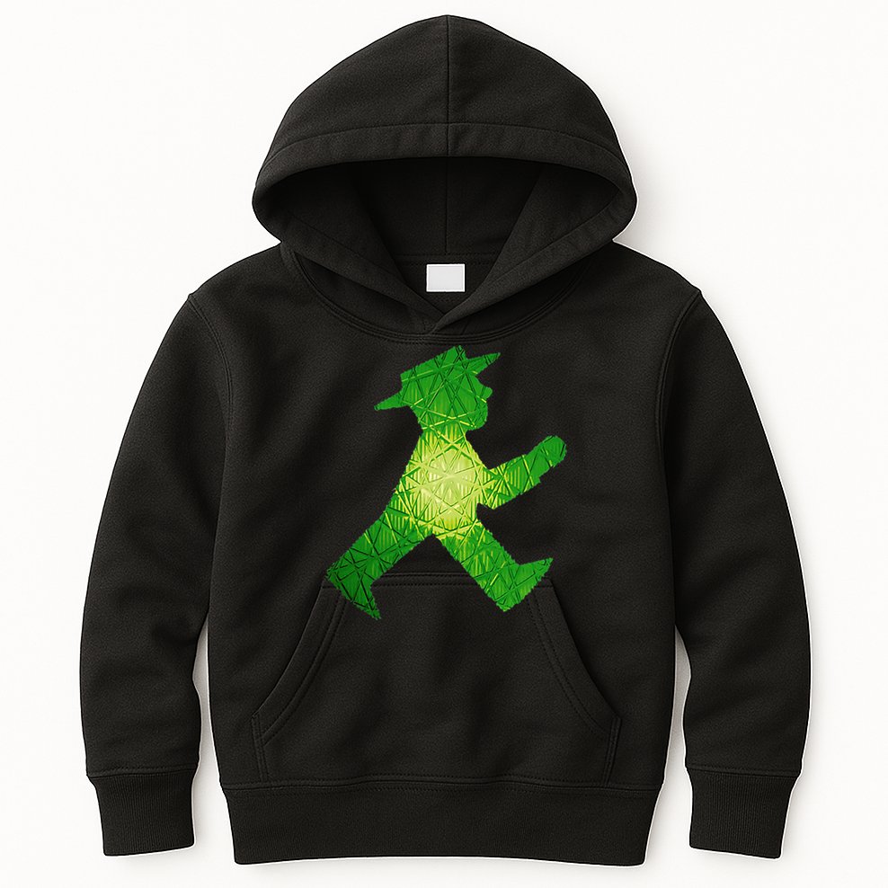 Green Traffic Light Man Ampelmann GrüN Kids Hoodie