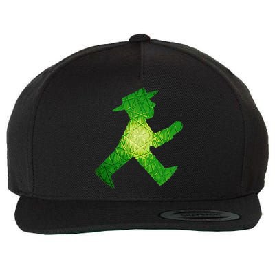 Green Traffic Light Man Ampelmann GrüN Wool Snapback Cap