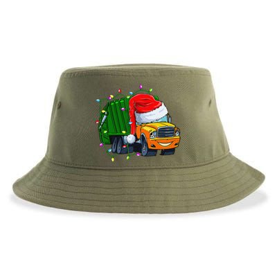 Garbage Truck Lights Christmas Trash Trucks Santa Sustainable Bucket Hat