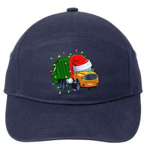 Garbage Truck Lights Christmas Trash Trucks Santa 7-Panel Snapback Hat