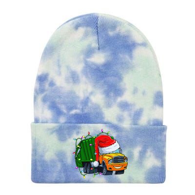 Garbage Truck Lights Christmas Trash Trucks Santa Tie Dye 12in Knit Beanie