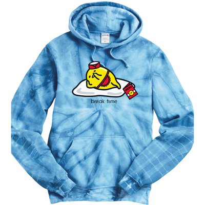 Gudetama The Lazy Egg Diner Server Break Time Tie Dye Hoodie